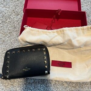 Valentino Black Wallet with Silver Studs